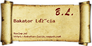 Bakator Lúcia névjegykártya